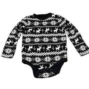 Joe Fresh Reindeer Fair Isle Thermal Onesie Size 18-24 Months
